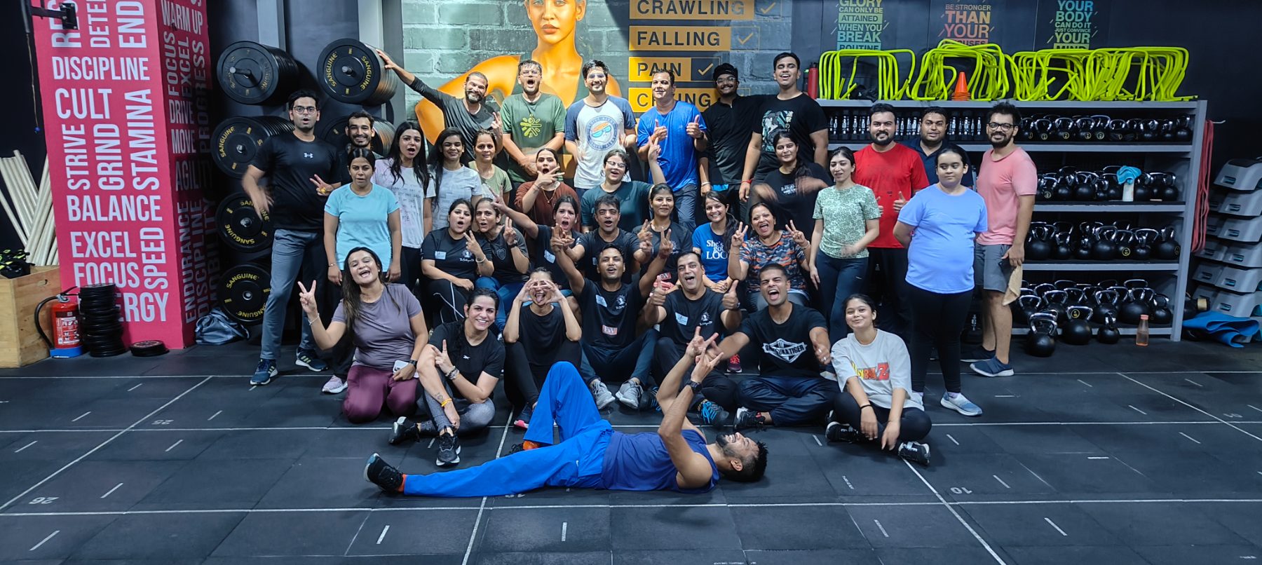 Large group at a corporate wellness session
