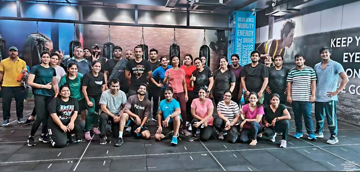 Dance fitness class in a studio